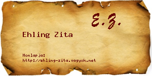 Ehling Zita névjegykártya